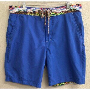 Robert Graham Board Shorts Mens Size 36 Swim Trunks Blue Pockets
